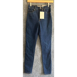 Everlane Jeans Women Size 24 Tall High Rise Skinny Dark Blue Wash Stretch NEW